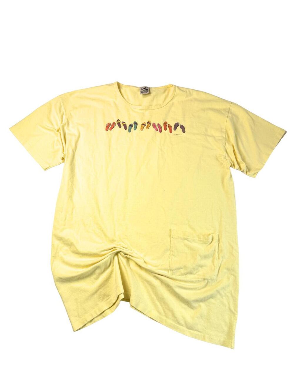 Vintage 80s Cal Cru Flip Flop Sleep Shirt Beach Cover Up Single Stitch USA OSFM